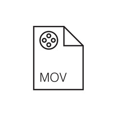 Poster - mov file extension icon outline editable stroke eps 