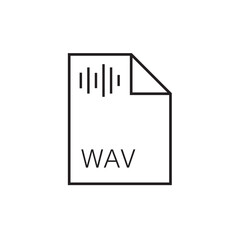 Poster - wav file extension icon outline editable stroke eps 
