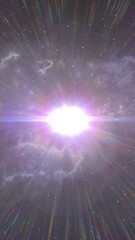 Poster - Animation of light trails and space on black background