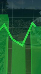 Poster - Animation of financial data processing over shop walking