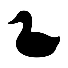 Poster - Vector silhouette of a simple black silhouette of a duck isolated on a white background