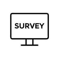 Poster - Monitor displaying survey on transparent background  