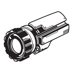 Fototapete - Futuristic weapon device illustration black and white vector isolated against white background