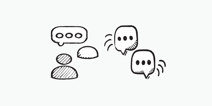 Print  Communication simple doodle, illustration vector