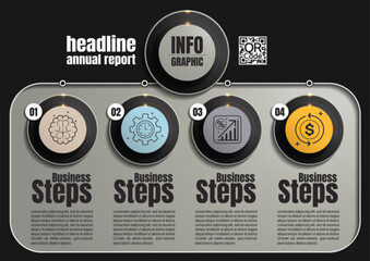Wall Mural - 5 step circle infographic vector for timeline, business presentation, and data report, modern corporate design layout, clean and simple, not AI generated