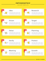 Poster - Infographic 10 step timeline journey, calendar Flat simple infographics design template. presentation graph. Business concept with 10 options, number vector illustration.
