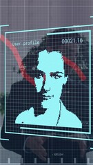 Poster - Animation of financial data processing over business people working in office