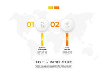 Poster - Vector template circle infographics. Business concept with 2 options and parts. Two steps for content, flowchart, timeline, levels