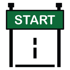 Poster - Start sign icon. Single flat style vector illustration website graphic design. Modern design element start icon on white background. Vector illustration. EPS 10