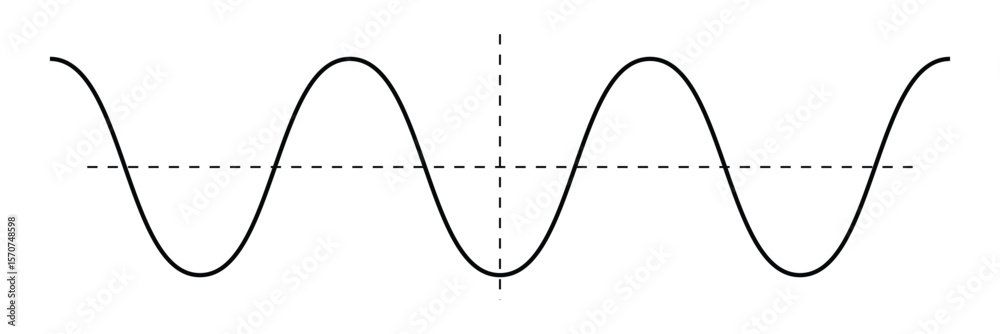 Sine wave vector illustration. Simple line drawing of sine wave ...