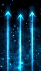 Poster - Abstract Cyber Technology Background Featuring Upward Arrows Representing Advancement and Innovation