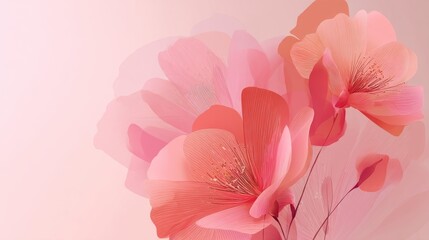 Poster - A beautiful arrangement of soft pink flowers creates a delicate and tranquil scene. This image evokes feelings of peace and harmony. Perfect for designs requiring a gentle touch. AI