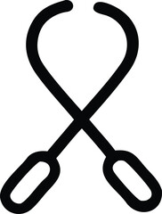 Poster - A simple black graphic icon representing a pair of crossed surgical forceps or medical tongs against a white background