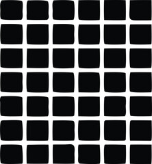 Poster - A repeating pattern of rounded black rectangles on a white background creating a simple modern and graphic visual texture
