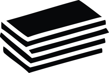 Poster - A minimalist black and white graphic representation of a stack of papers or documents viewed from an elevated angle
