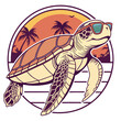 © zh art work - Sea Turtle Sunset Shades Design