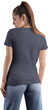 © olegphotor - Durk violet v-neck t-shirt mockup on girl, png, back view