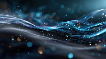 Poster - Captivating light waves dance and twirl digital realm abstract visualization ethereal environment close-up perspective