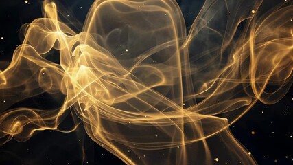 Poster - A long, curling stream of smoke with a few specks of dust in the air. The smoke is yellow and he is coming from a fire