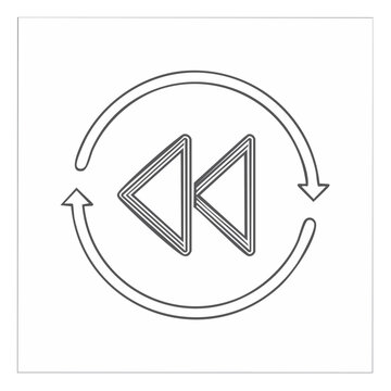 Rewind repeat icon graphic rotation arrows media playback circle cycle
