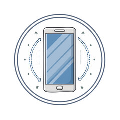Fototapete - Smartphone Rotation Illustration with Circular Arrows for App Development Design