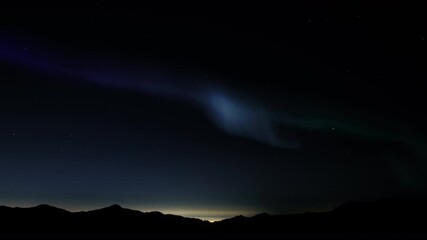 Wall Mural - aurora starry sky serenity mountains loop