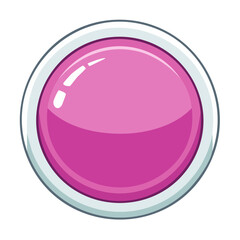 Fototapete - Bright pink button icon with border for web design user interface and infographic projects. Shiny glossy circular design element.