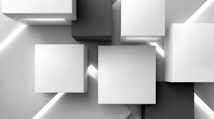 Poster - Abstract cubes composition