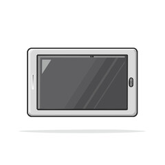 Poster - Stylized tablet computer illustration sleek digital device with gray screen and simplified interface modern technology graphic for design
