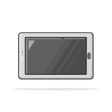 Stylized tablet computer illustration sleek digital device with gray screen and simplified interface modern technology graphic for design