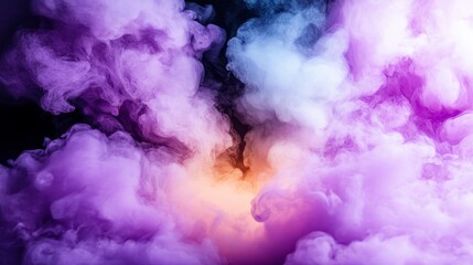Poster - Whimsical Pastel Fume Backdrop with Soft Swirls and Luminous Color Fusion for Ethereal Vibes