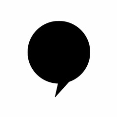 Poster - Large black speech bubble icon is floating on flat design white background, showing bold dialogue