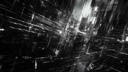 Poster - Dynamic and captivating black and white abstract visuals that showcase intricate textures alongside light