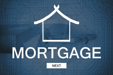 Fototapete - Graphic image of mortgage web page and padlock