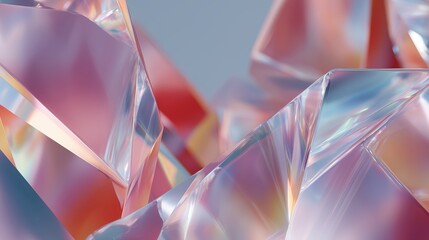 Poster - Colorful abstract crystal formations reflecting light in a vibrant display of textures and shapes