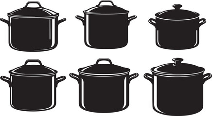 Stockpot silhouette vector illustration