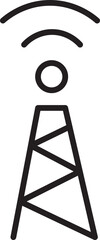 Leinwandbilder - Broadcast tower icon wireless signal communication black and white minimal simple technology network digital isolated vector modern connection internet antenna transmitter symbol flat graphic