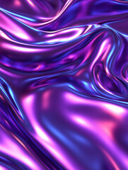 Fototapete - Abstract holographic fabric texture with vibrant purple and cool blue reflections. Trendy material for modern design background.