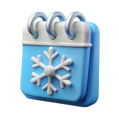 Aufkleber - 3d render of a cute winter calendar icon isolated on transparent background