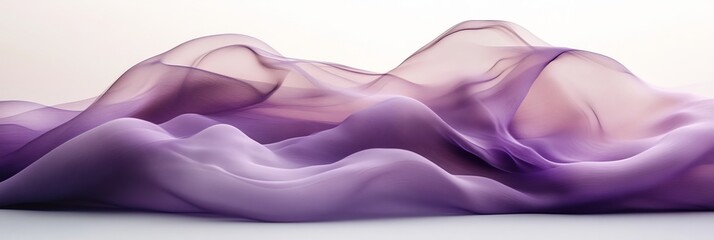 Poster - Delicate Violet Textures Forming Sinuous Waves on a Surface with Dreamy Light and Shadow Play