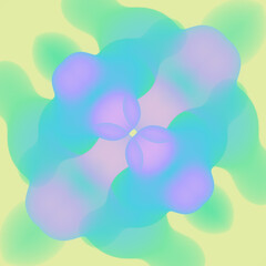 Poster - Illustration of a symmetrical pattern of liquid droplets with soft, rounded shapes. 3d rendering