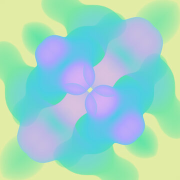 Illustration of a symmetrical pattern of liquid droplets with soft, rounded shapes. 3d rendering