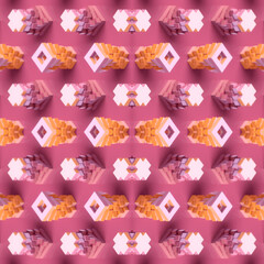 Aufkleber - Geometric shapes alternating between crosses and squares with an empty center. 3d rendering