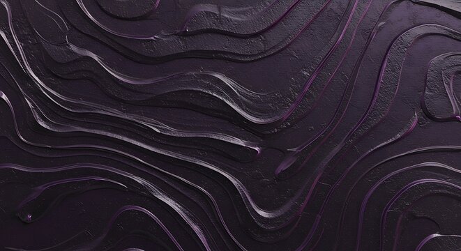 Textured Purple Abstract Background with Swirling Lines and Metallic Accents