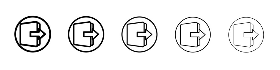 Logout exit icon outline simple illustration isolated