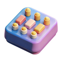 Aufkleber - 3d abstract pastel control panel isolated on transparent background