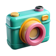 Aufkleber - 3d cartoon camera icon isolated on transparent background