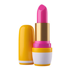 Aufkleber - A visually striking 3D render of a pink lipstick with a bold glossy finish and a vibrant pastel color palette showcased against a clean transparent background for a modern eye catching aesthetic