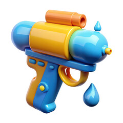 Aufkleber - 3d cartoon water gun toy render isolated on transparent background