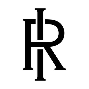 Alphabet letter IR, RI monogram logo vector design